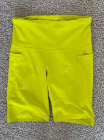 Neon Yellow Biker Shorts 