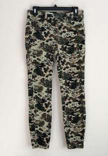 PILCRO Anthropologie Womens Sz 28 Camo High Rise Button Fly Skinny Corduroy Pant