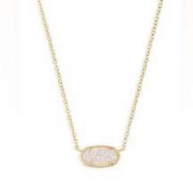 Elisa Gold Pendant Necklace in Iridescent Drusy