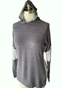 FOOTJOY Hoodie Two Tone Gray Hooded Pullover Activewear Top ~ Women's Size LARGE