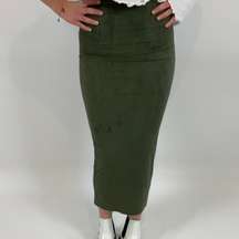 Nicki Minaj Suede Ankle Length Skirt