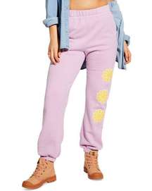 NWT Billabong Smiley Happy Saturday Fleece Sweapants Joggers Womens Small $70