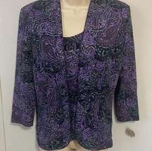 Onyx Nite purple and black tank and jacket set