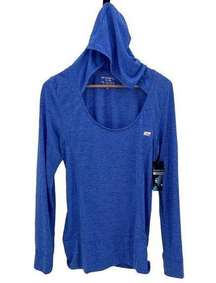 Marika Tek Womens Dry-Wik Post-Workout Hooded Performance Tee Blue XL NWT