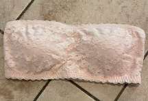 bandeau bra pink lace