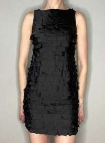 Alfani Sleeveless Flutter Front Flapper Style Mini Dress 4 LBD Black Dress Short