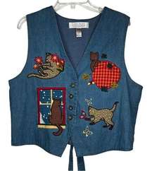 Vintage Karen Scott Cats Vest