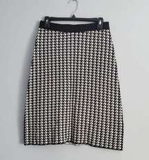 Kasper Houndstooth A-Line Knit Skirt Size Small