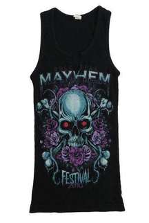 2010 MAYHEM FESTIVAL Rockstar Graphic Skull Tour Concert Tee Tank Top Medium