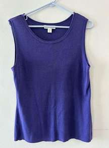 Coldwater Creek Women's Tank Top Silk Cotton Sleeveless Scoop Neck Purple XL 16