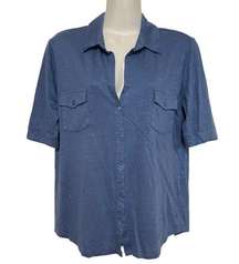 MAJESTIC FILATURES Soft Touch Elbow Sleeve Pocket Shirt Linen Blend Sz Small (2)
