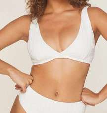 Andie Swim The Belmar Bikini Top White Eyelet Size Medium