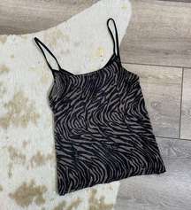 NY&Co sheer zebra print vintage mesh tank top