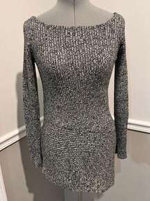 White House Black Market Gray Black Sparkle Pullover S