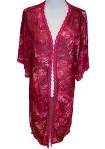 LulaRoe Pink Floral Sheer Duster Kimono Cardigan. Size‎ Small. In Good Condition