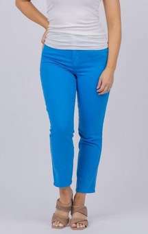 L’agence Women’s Alexia Crop Cigarette Denim Jeans High Rise Neon Blue 24 NWT