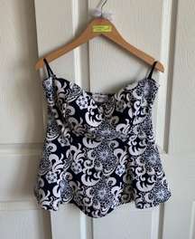 Y2K Strapless Peplum Blouse 