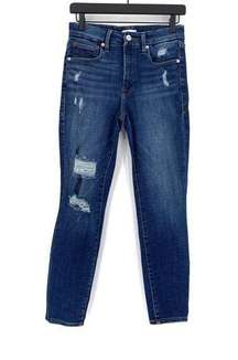 GOOD AMERICAN Good Legs Crop Skinny Jeans Blue Denim 4/27