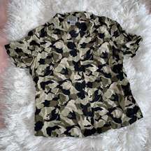 . Collection Petite 100% Silk Button Up Shirt