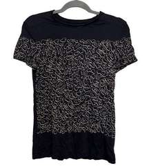 Toryburch Navy Blue T-shirt leopard print  Size Small