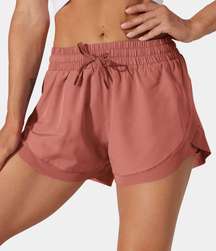 Halara Drawstring Contrast Flowy Mesh 2-in-1 Shorts S