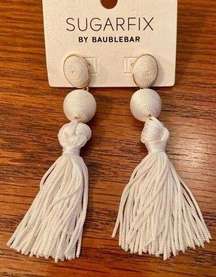 Women's Sugarfix by BaubleBar White Tassel Earrings- NWT- Nickel Free