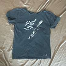 Death Wish Distressed Collar Graphic Tee