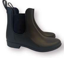 Tinsley Short Rubber Chelsea Rain Boots Black Matte Women’s Sz 8