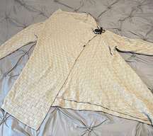 Venus Basket Weave Wrap Sweater in Tan - Size XL