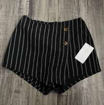 striped skort with buttons