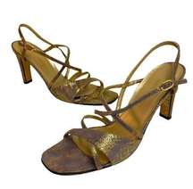 Sesto Meucci Size 8 Gold Metallic leather Heels size 9.5N A17