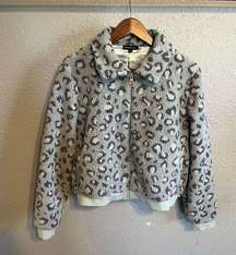 Beyond Yoga Leopard Sherpa Bomber Jacket Size Large