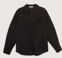 nwt oak + fort and black textured button up shirt OW-8546-M xs