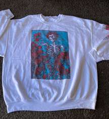 Grateful Dead Roses White Sweatshirt XL