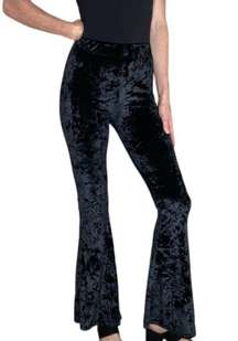 Del Sol Black Velvet High Rise Flare Bell Bottom Pants