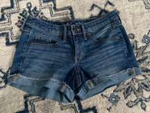Mid-Rise Blue Jean Shorts