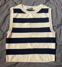 Women’s Navy And White Vest