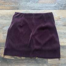 Altar’d State Faux Wrap Plum Pleated Mini Skirt