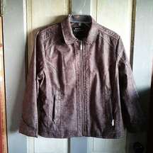 Montana Co pleather coat purplish brown