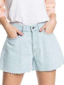 Quiksilver The Denim Organic High Waist Light Wash Mom Denim Short - Women's 31