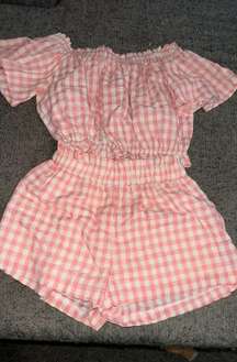 Pink Gingham Two Piece Set