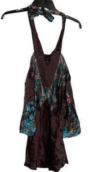 Plenty By Tracy Reese Anthroplogie Womens Top Size 4 Brown Multi Floral Silk