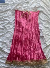 Vintage Pink Pleated Slip Skirt