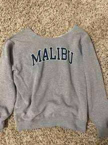 Malibu Gray Crewneck with Cut Collar