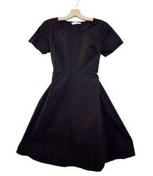 Oak + Fort Black Short Sleeve Dress Open Back Cotton