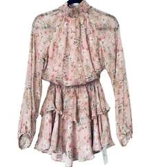 YUMI KIM Flower Mini Ruffle Dress in Eden Blush Floral Medium NWT Retail $238