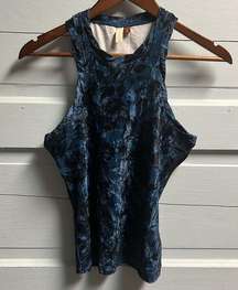 NWT XS Pilcro Blue Motif Velveteen Racerback Tank