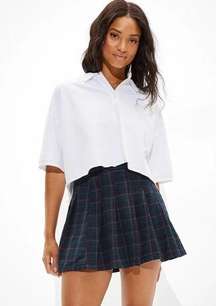 American Eagle Plaid Pleated Mini Skirt