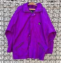 Vintage 90s SERAC purple nylon oversized windbreaker with roll up hood