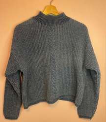 Liz Wear vintage‎ blue cropped sweater turtleneck women’s size medium